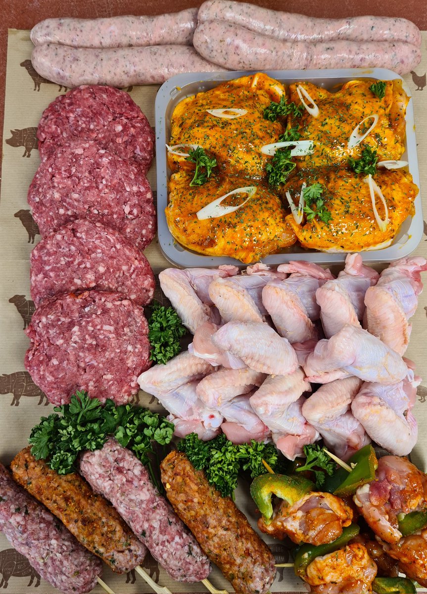 Fancy a barbecue we have you covered
4 kofta kebabs
4 beef burgers
4 Marinated Chicken Thighs 
4 sausages
4 Chicken Kebabs
12 Chicken Wings
All this for only £25.00
#bbqtime #eastdulwich # lordshiplane