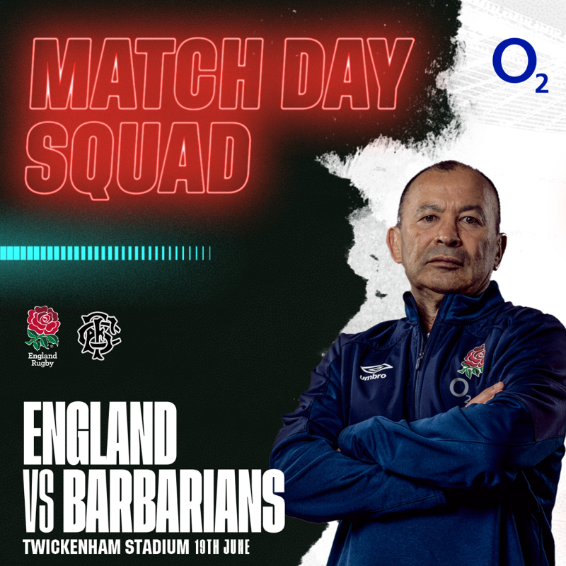 EnglandRugby's tweet photo. Eddie Jones has named our team for #ENGvBAR 🌹

@O2 | #WearTheRose