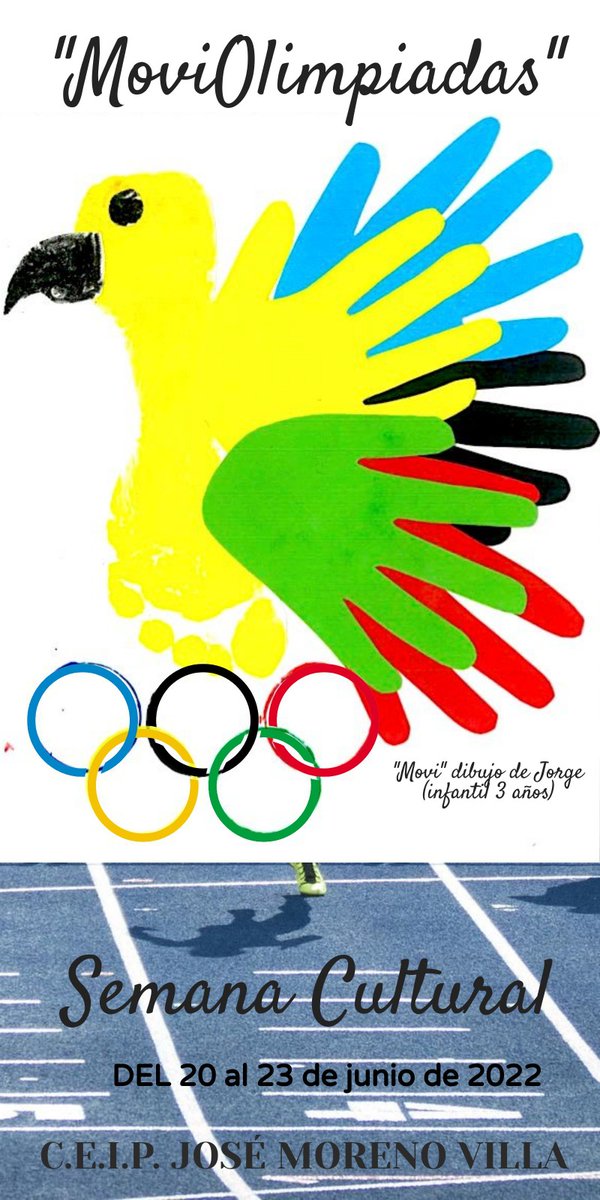 CEIP_JMVilla's tweet photo. Cuenta atrás para nuestras "MoviOlimpiadas"...el lunes Acto inaugural en el @CEIP_JMVilla junto al Ampa Alborán, con muchas sorpresas durante la semana!!

Que comience el juego!! #juegoinclusivo

@educacionenmlg @Malagaconvive https://t.co/HjOWXkPnSN