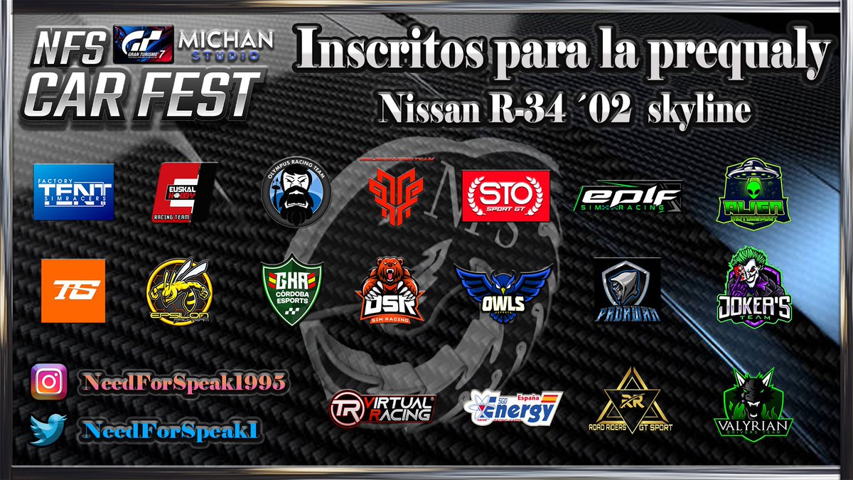 NFS CAR FEST por equipos.
🔥 FULL EQUIP 🔥

¡18 escuderías con ganas de dar guerra con este precioso Skyline!

Mucha gracias por la confianza! Intentaremos estar a la altura del nivel de estos equipazos 💪👏

#NFSCARFEST
