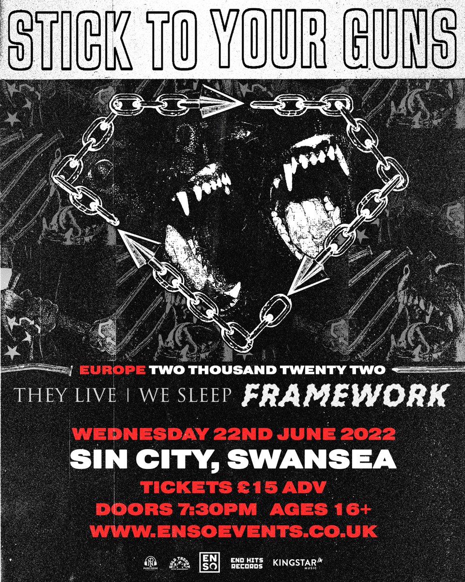 tlwsuk's tweet photo. Stoked be added to the Stick To Your Guns show next week

Stick To Your Guns @STYGoc 
They Live | We Sleep @tlwsuk 
Framework
22.06.22
Sincity Swansea @SinCitySwansea 
7:30 doors
£15 Advance tickets
https://t.co/e6QsDSQhCZ

Event Page:
https://t.co/C44sVocdmB https://t.co/0jhMq6kr4w