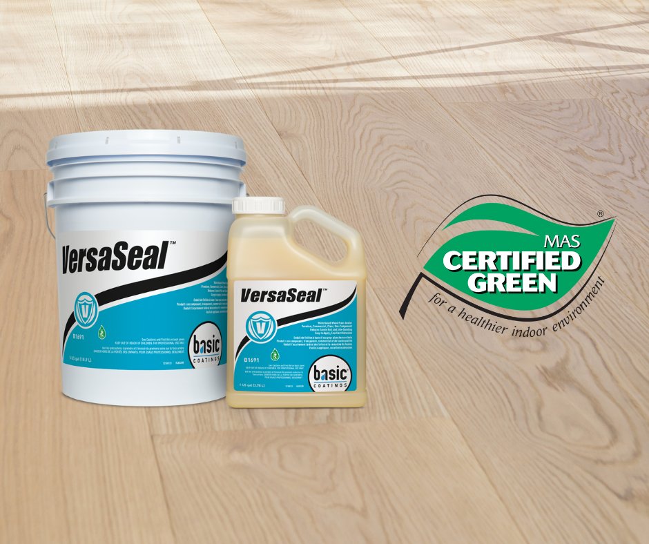 BasicCoatings's tweet photo. https://t.co/Ba9uApzI0j NEW from Basic Coatings: VersaSeal Waterbased Wood Floor Sealer is a low odor, low VOC product, perfect for sensitive environments. It also has the MAS Certified Green accreditation for a healthier indoor environment. #GoGreen #GoBasic #sustainability https://t.co/Yu1DoOtKPf