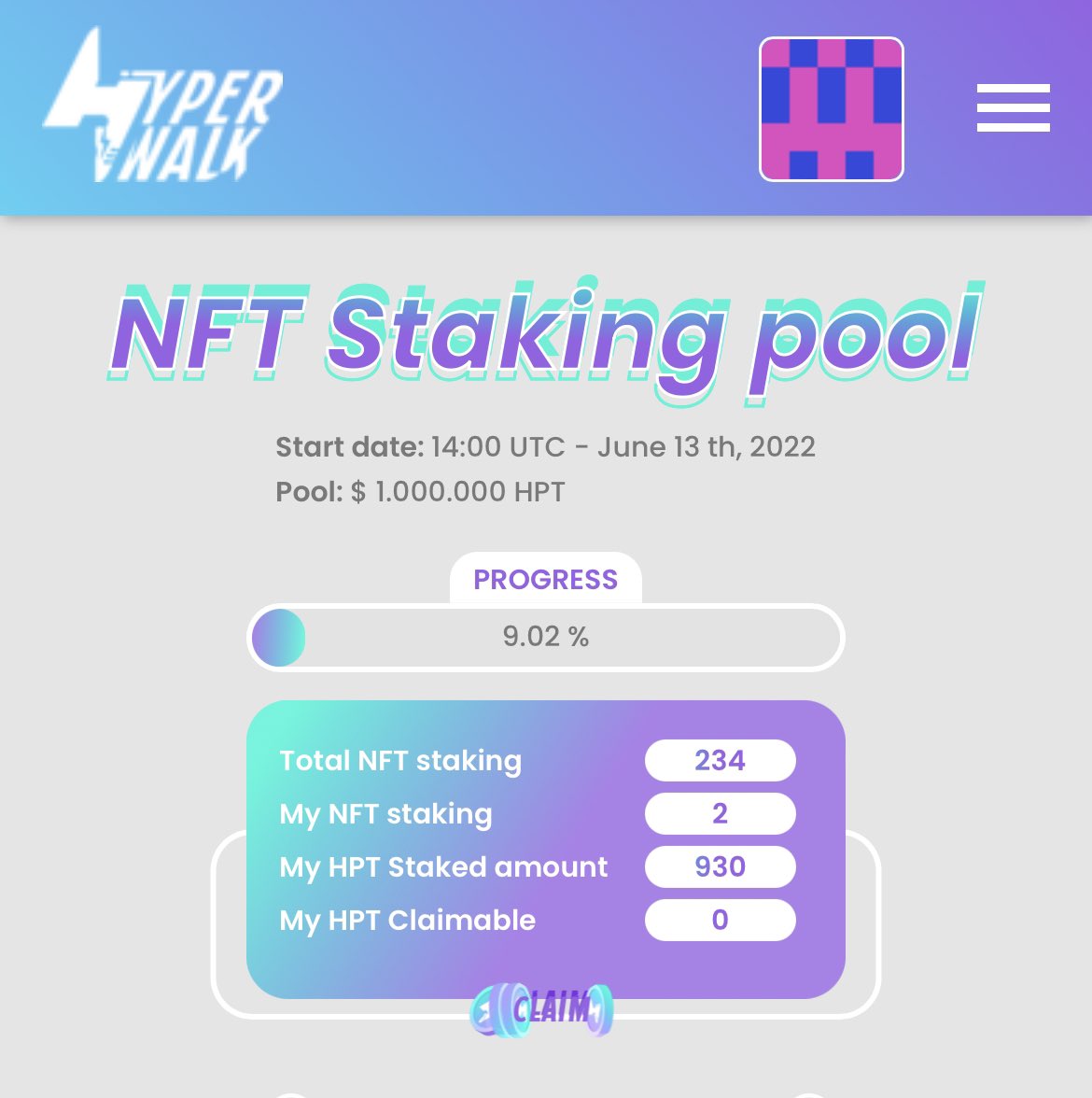 kyubin_Cry's tweet image. #Hyperwalk
@Hyperwalk

#NFT ステーキングは毎日確実に溜まって行っています👟

ただのゴミとなるのか？
それともゴミになる事なくチリと消えるのか？

答え合わせは7月です！

チリとなって消えるのだけ、マジ勘弁🙏

#M2E
#CALO
#STEPN
#Move2Earn