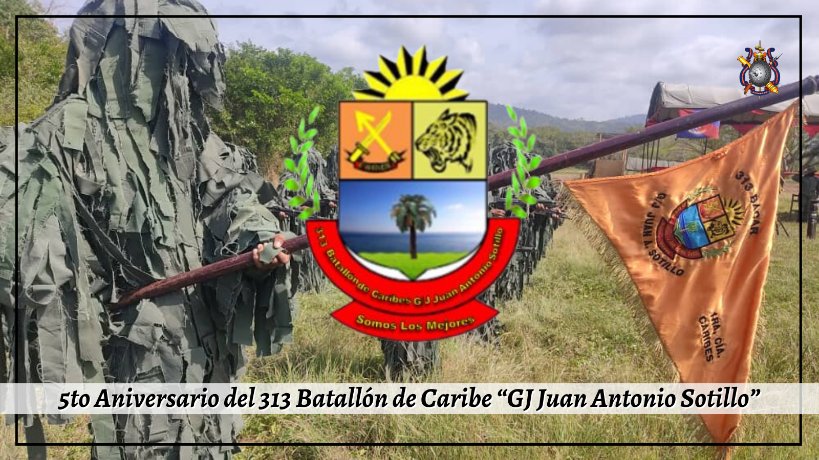 🗓️ #17Junio || Felicitamos a los hombres y mujeres que integran el <a href="/313Bacarsotillo/">313 Batallón de Caribe</a>, Unidad Táctica insigne de la #FANB que cumple 5 años de su creación al servicio leal de esta Patria Bolivariana. ¡Caribes por #Venezuela!
#VenezuelaEnAzerbaiyán #EjércitoYPuebloInvencibles