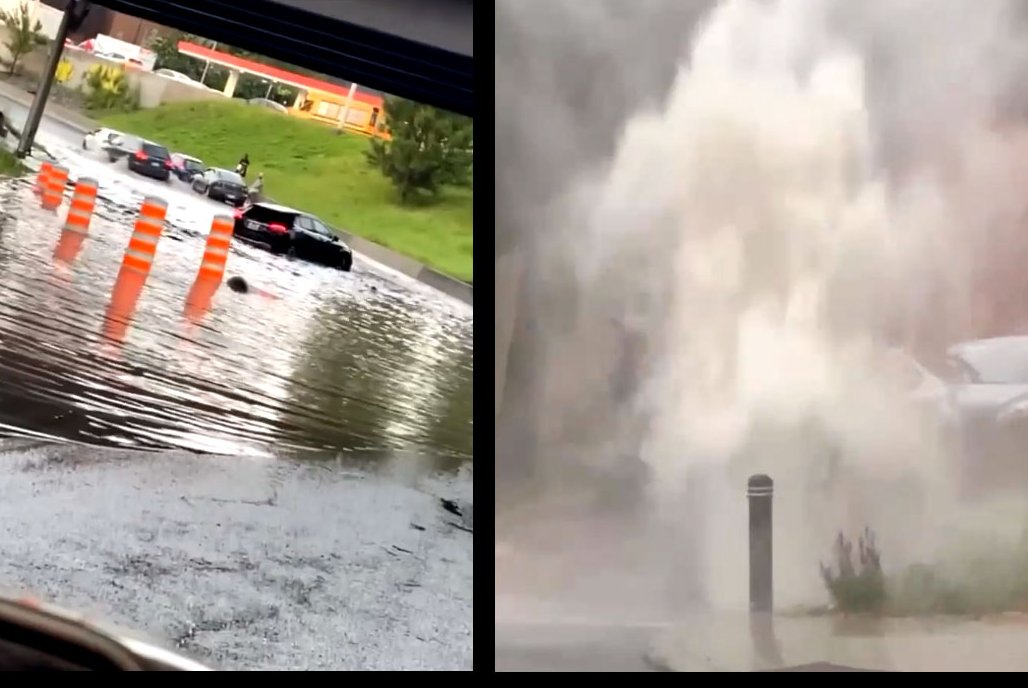 tvanouvelles's tweet photo. ORAGE VIOLENT | Voyez les meilleures images des geysers et inondations majeures vus à Montréal jeudi soir https://t.co/2Tu9kmiJPq https://t.co/aiK8RW9EYn
