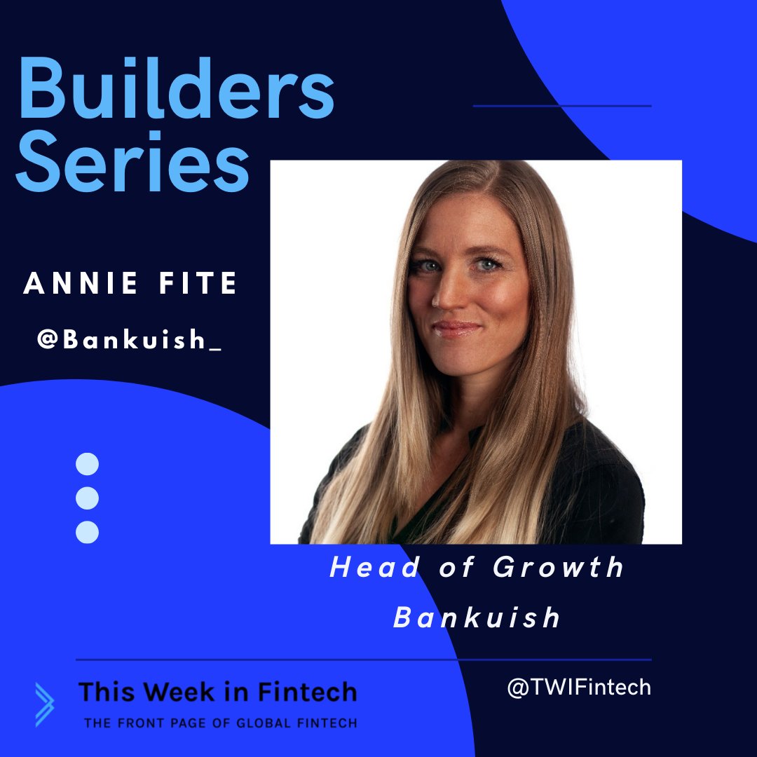 twifintech's tweet photo. For the Builders Series this week we are excited to highlight Annie Fite, Head of Growth of @Bankuish_. She was the force behind building partnerships with banks, fintech, and unions to improve the financial lives of gig workers. #BuildersSeries #Fintech https://t.co/pOVZIy7g2e