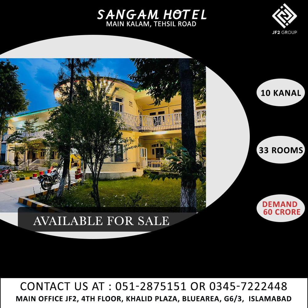 Very lucrative Running Business in Pakistan Tourism booming Industry
Sangam Hotel
Main Kalam, Tehsil Road
Running Business 
Direct Meeting with Owner in Swat 
Contact us 0345-7222448,051-2875151
 #JF2Group #jf2  #Realestate #Luxuryhotel #Kalam #Sawat #Tourism #Business #Property
