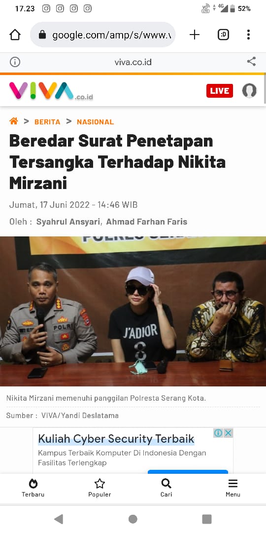Yyout16's tweet photo. Polri telah membuktikan telah menangkap para biang masalah #NikitaMirzaniTersangka https://t.co/ChKhVJDnIQ