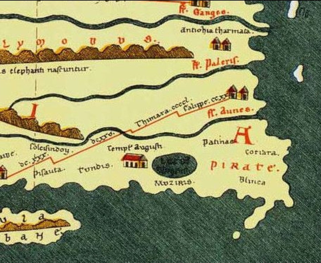 sarahshariqsal1's tweet image. Peutinger&apos;s Tabula showing Muziris &amp;amp; Tyndis,ancient Indian seaports famous for their spices
.
🌊🌶
#ancient #ancientmap