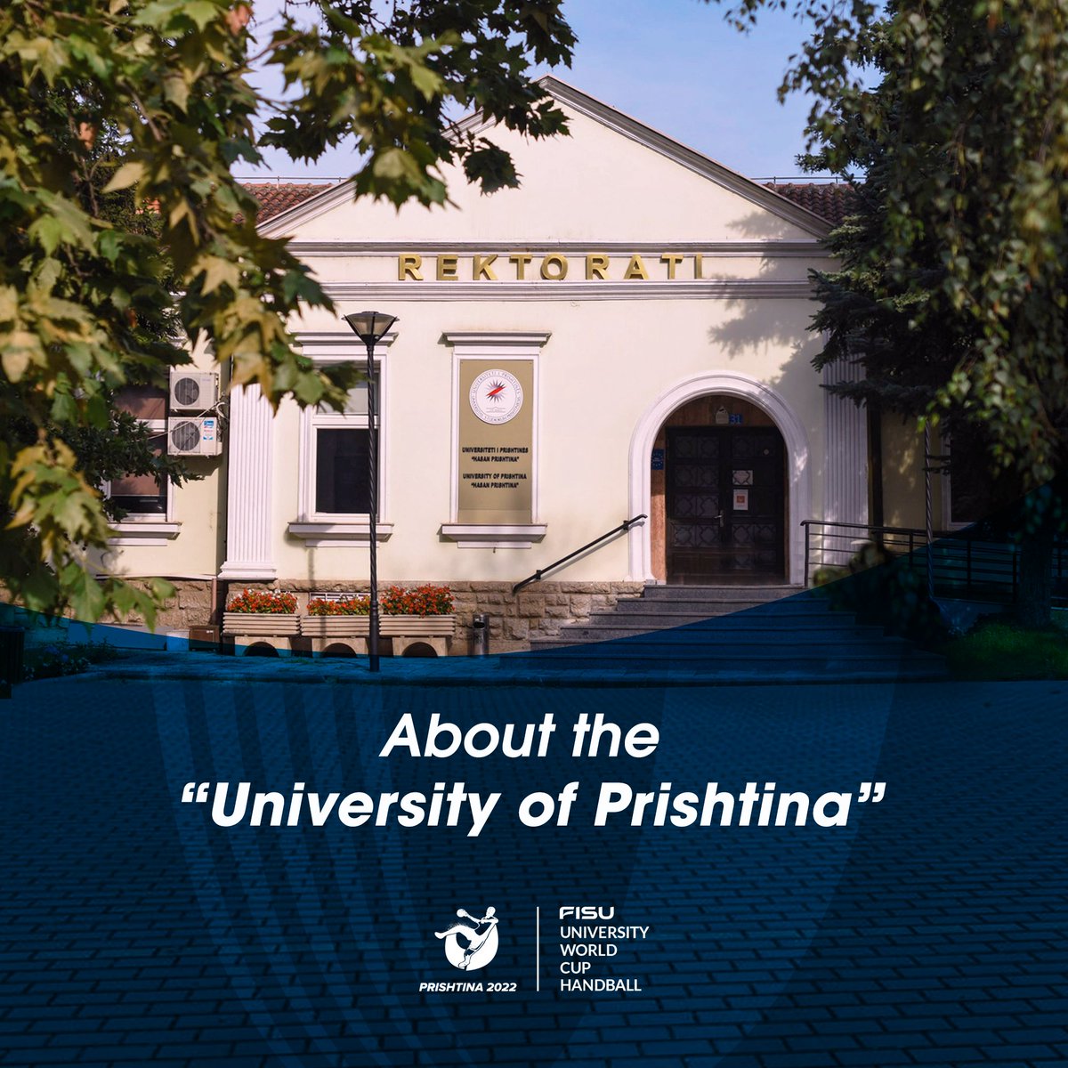 FisuHandballCup's tweet photo. The University of Prishtina (UP) was founded in 1970 and currently consists of 14 faculties, and around 40,000 students. UP is a public university and is the oldest and largest university in Kosovo. Its campus is located in the city center. 

#fisuhandball #prishtina2022 https://t.co/pTniox1LMv