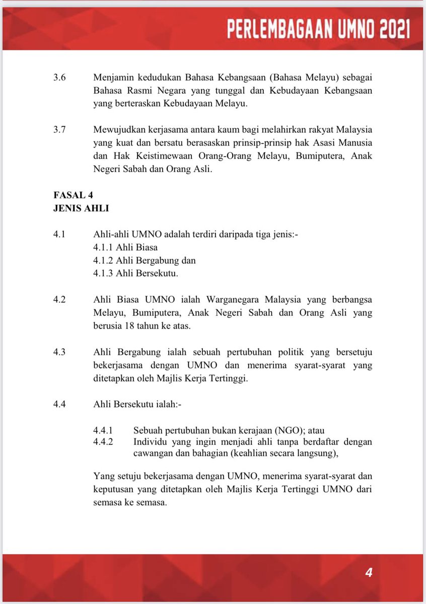 ahmadmaslan's tweet photo. Disertakan 2 muka surat daripada 46 muka buku Perlembagaan #UMNO untuk makluman. Sila teliti Asas Dan Tujuan UMNO. Tkasih &amp; salam perjuangan https://t.co/PiTfaS5nPA