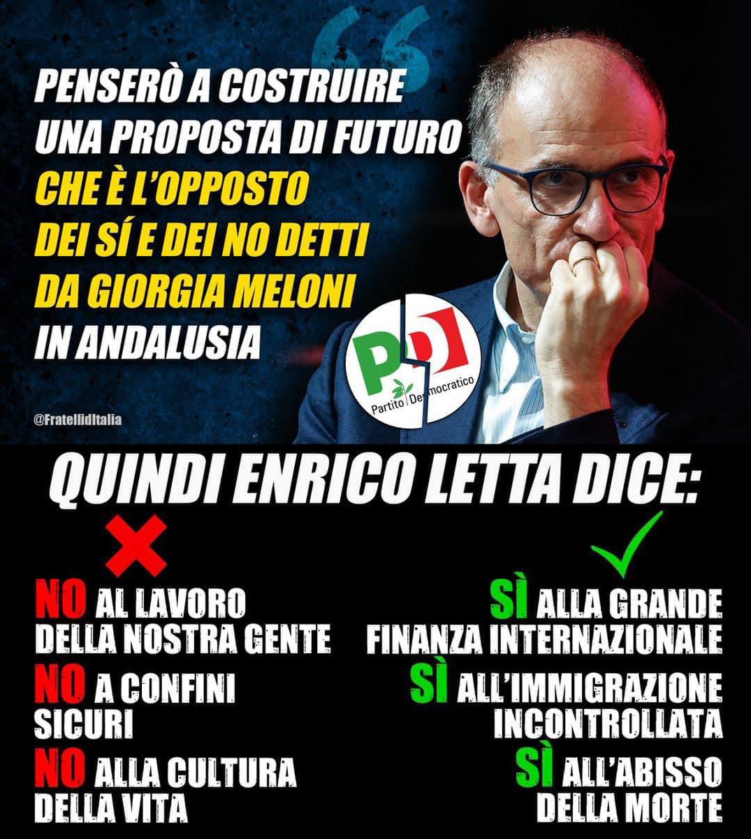 Grazie Enrico, è un bene che gli italiani siano informati sui vostri piani per il futuro della Nazione.