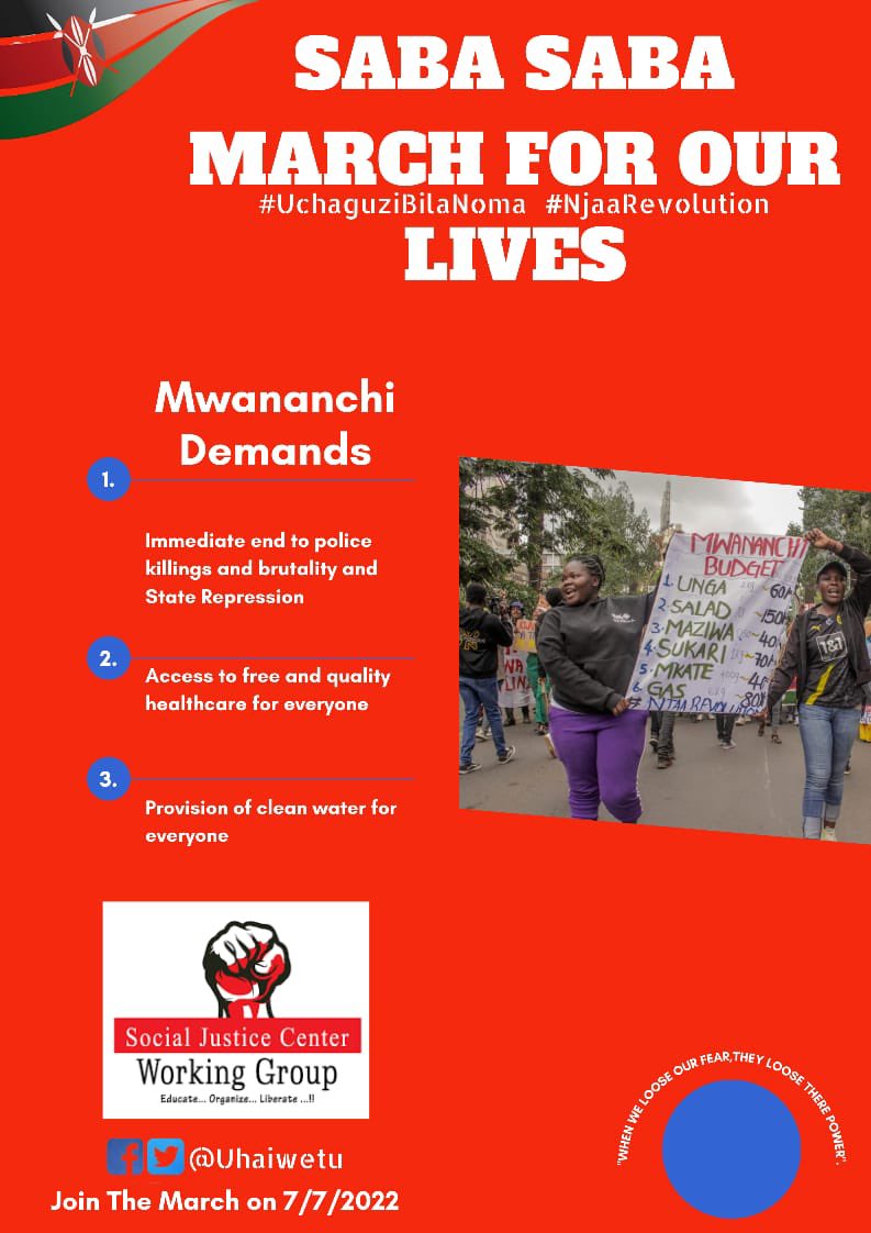 clichydidi's tweet photo. Dear Kenyans the forthcoming elections won’t be the ultimate solution as the political class wants us to think. Join the #SabaSabaMarchForOurLives as we remind them of the priorities of the masses. #NJAARevolution @UhaiWetu @AmnestyKenya @pbikenya https://t.co/doN8pmNvUE