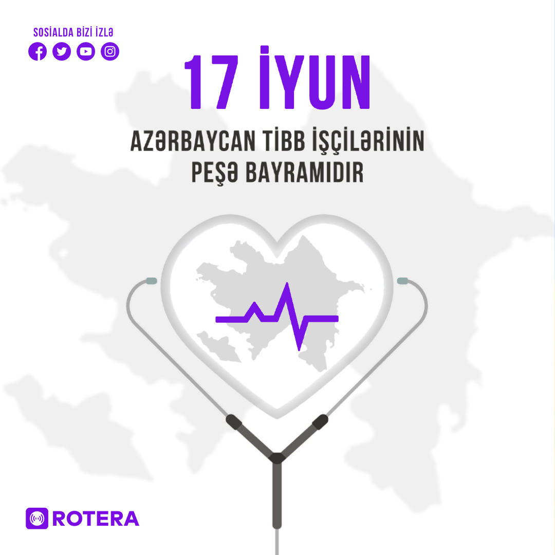 roteragroup's tweet photo. Bu gün Tibb İşçilərinin Peşə Bayramı Günüdür.
Bayramınız mübarək olsun, əziz həkimlər!

#dizayn #qrafik #qrafika #rotera #roteragroup #smm #tibb #17iyun https://t.co/D2yIlJXZCS