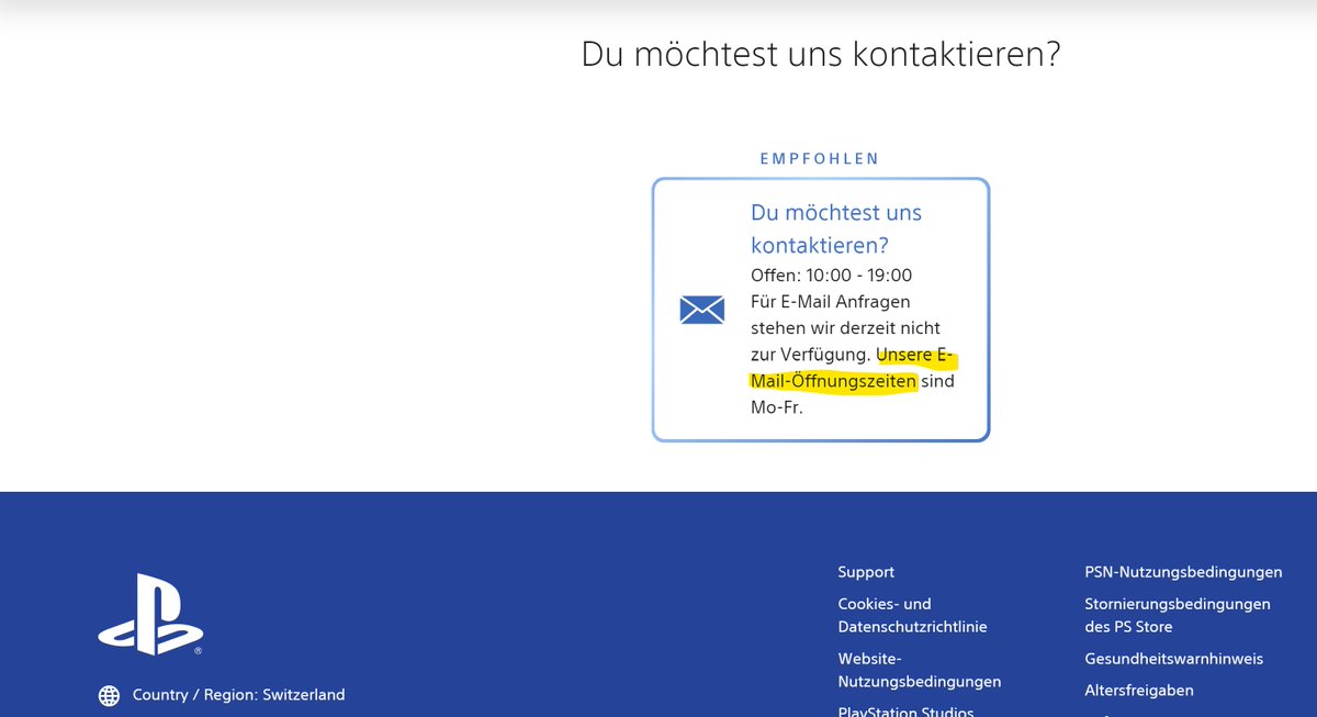 Really, <a href="/PlayStationDE/">PlayStationDE</a>? #EmailOeffnungszeiten? Ich meine: EMAIL-ÖFFNUNGSZEITEN???!!!🤣🙈