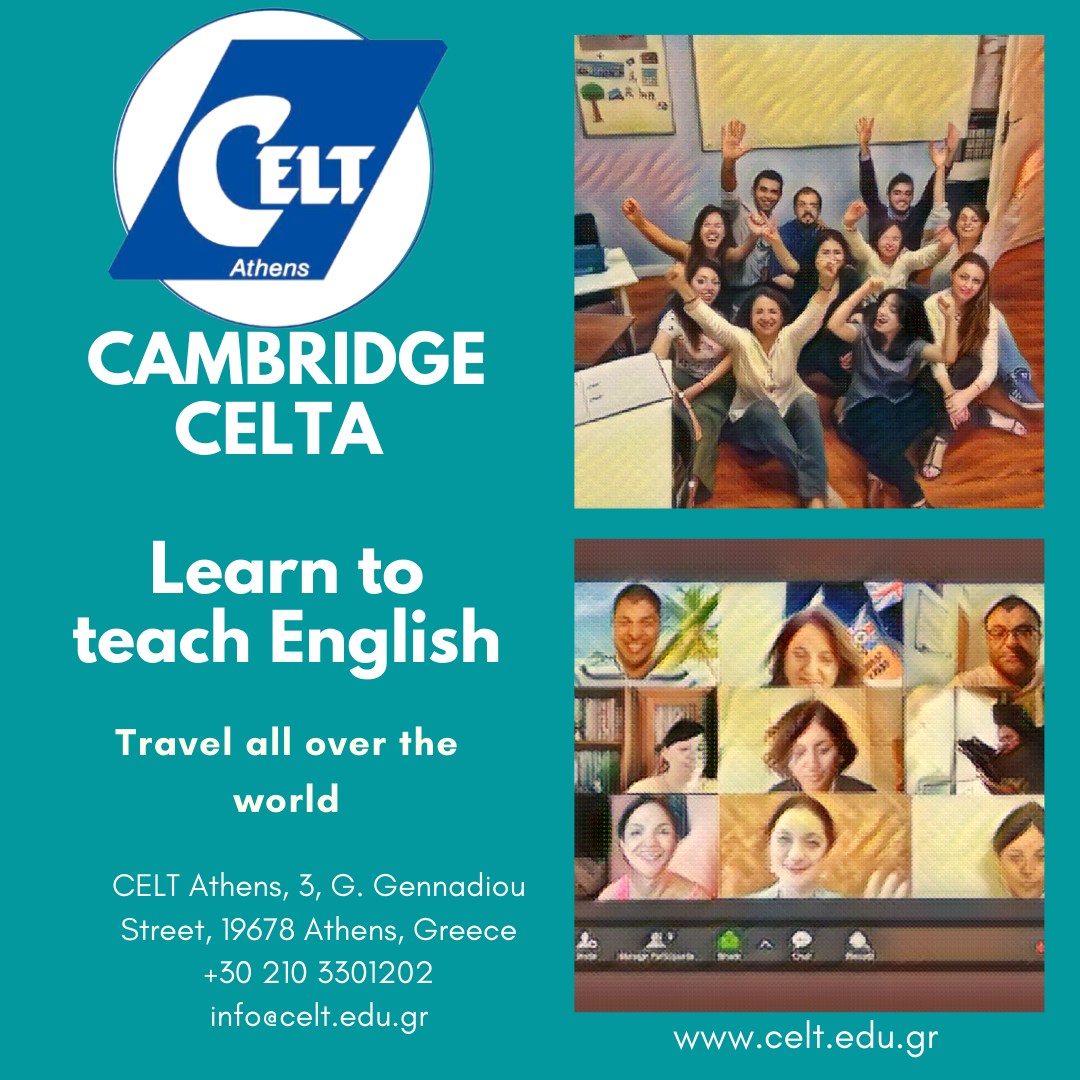 Face to face or online, the Cambridge CELTA is the perfect course to add value to your career in #TEFL teaching. <a href="/CELT_Athens/">CELT Athens</a>, a leading training centre with excellent reputation &amp; results. More here celtathens.com/tuition/ #ELT #teachertraining #remoteteaching #onlinecourse #ESL