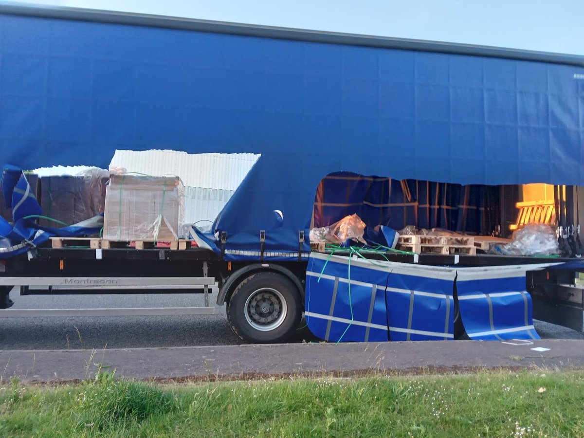 Brunel Close , Drayton Fields Industrial Estate on Tuesday 14th June, 3 lads jumped out of a Volvo V40(car) and an white plain 18t curtainsided with possibly 2 more people, stole 14 pallets of staples and Industrial Staple Gun's,  after checking CCTV  between 0230hrs and 0400hrs.