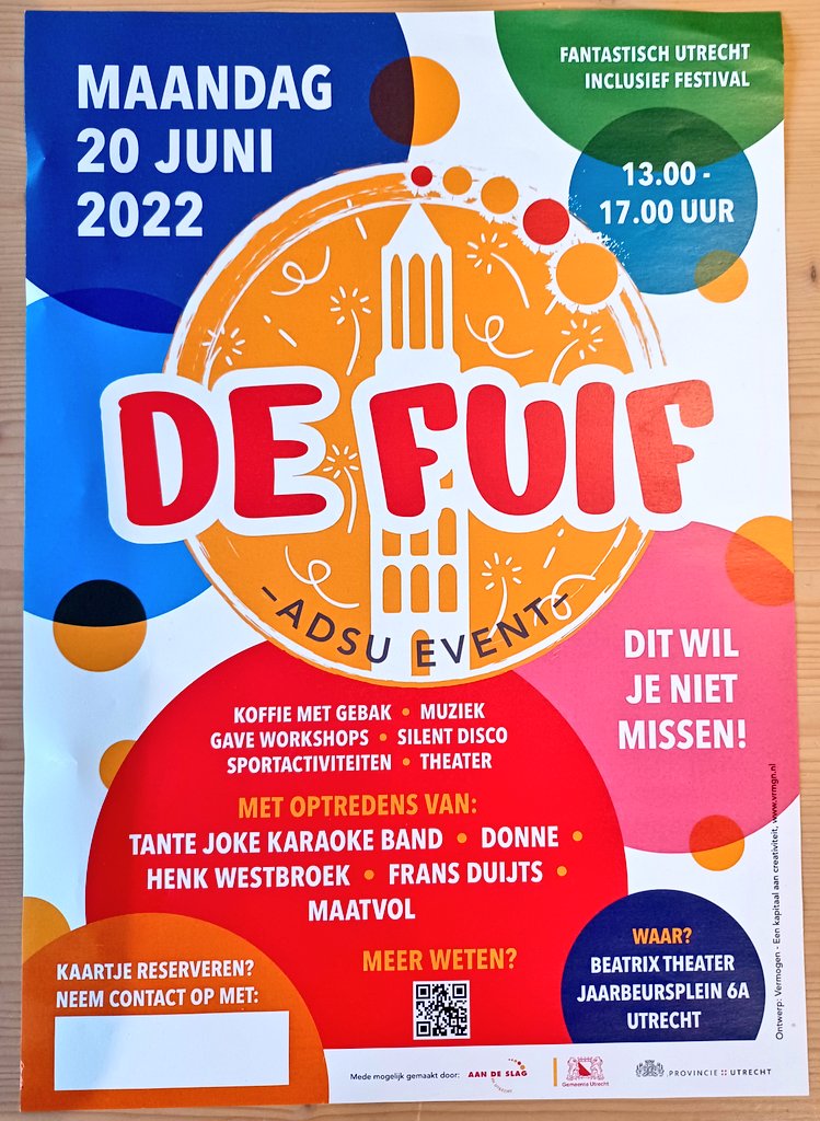 BelleTussenvrz's tweet photo. Zin in een feestje in de Jaarbeurs? Het ADSU (Aan De Slag In Utrecht) geeft een feest voor alle cliënten en medewerkers van Utrechtse zorgorganisaties. Kom je ook?
#adsu #Utrecht #activering #bellehulpverlening https://t.co/PafPeatmf2