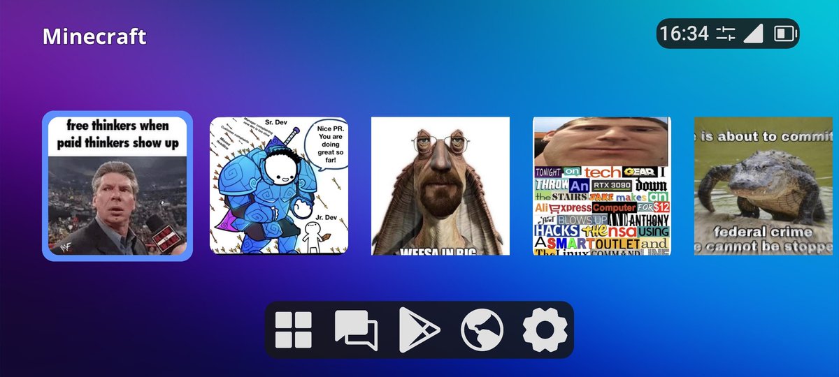 LikeEich's tweet image. Cursed homescreen.

Working on custom icons right now-it&apos;s working but I&apos;m not happy with how it&apos;s put together. Still a work in progress.

#ConsoleLauncher 
#AndroidDev 
#GodotEngine