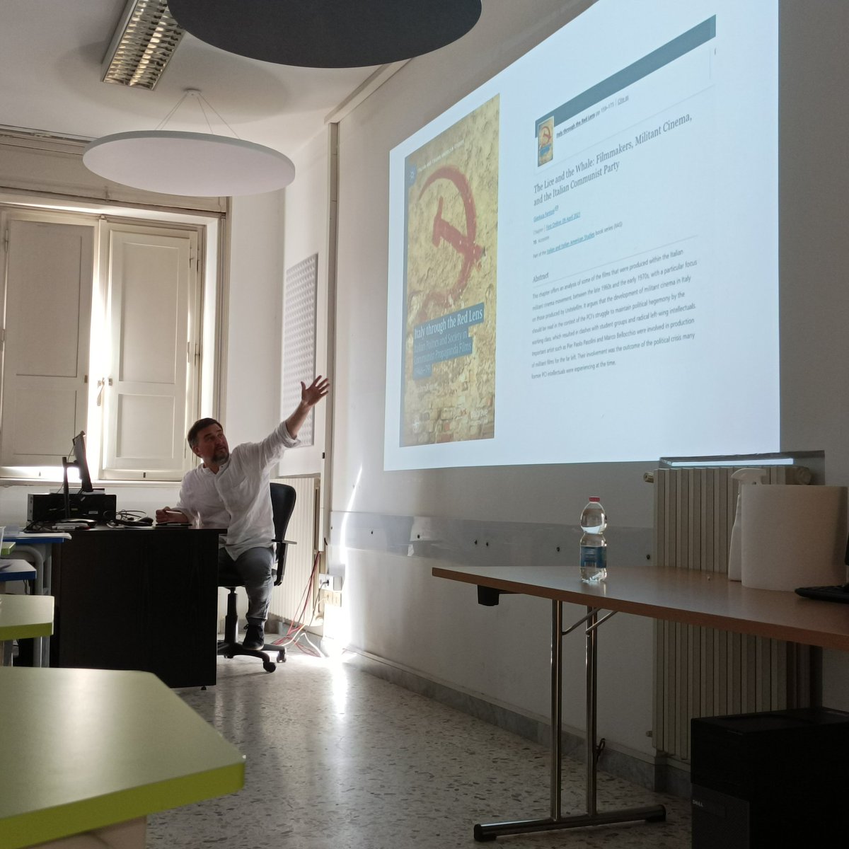 beingthere86's tweet photo. "The PCI, the radical left and militant cinema": @gianlucafanton4 presents at @JICMStudies Conference 2022 #usefulcinema https://t.co/oHuilaavSN