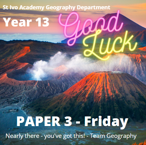 Wishing our fantastic Year 13's the best of luck with their final A'level Geography paper today. What a couple of years its been! An amazing bunch - Team Geography wish you all the very best - You've got this!!! <a href="/StIvoGeography/">St Ivo Geographers</a> <a href="/astreaacademies/">Astrea Academy Trust</a> #geography #geographyteacher