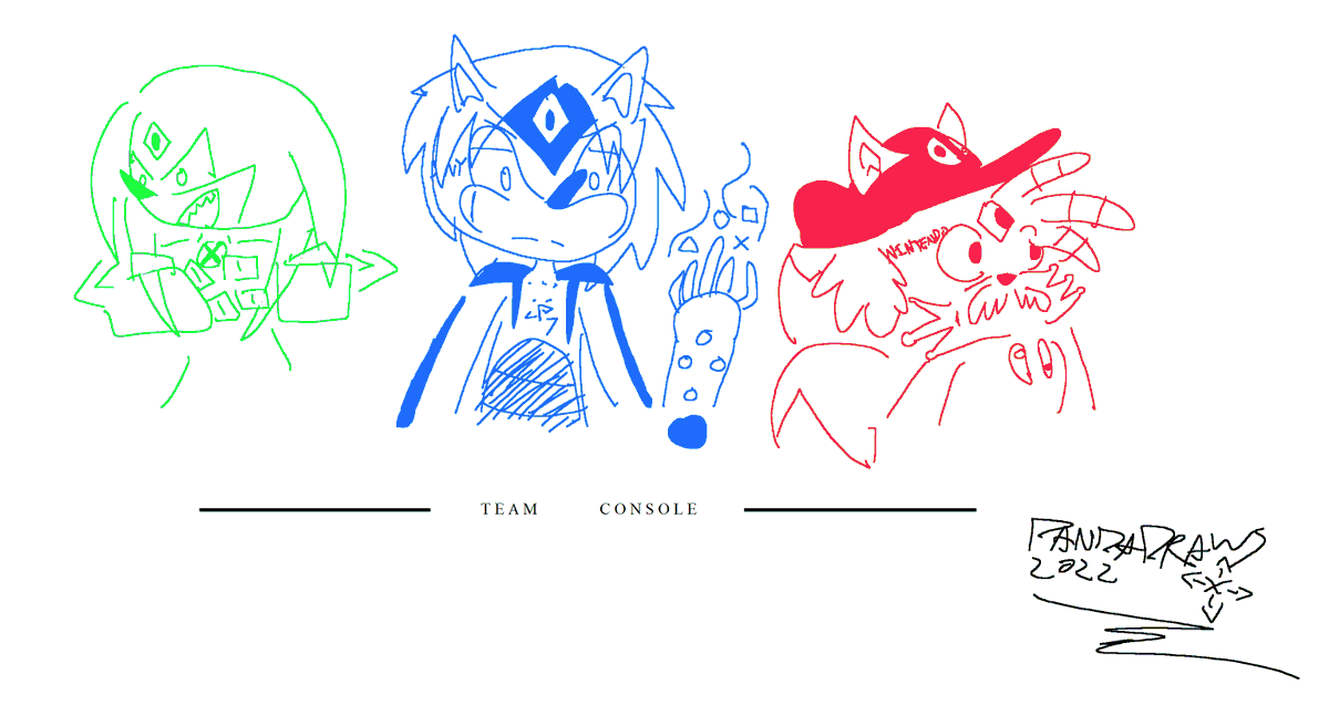 PandaDrawsStuff's tweet image. 3 is a magic number!

#TEAMCONSOLE #PS5TheHedgehog #SERIESXTheEchidna #SwitchTheFox #artwork #digitalart #Pandadraws