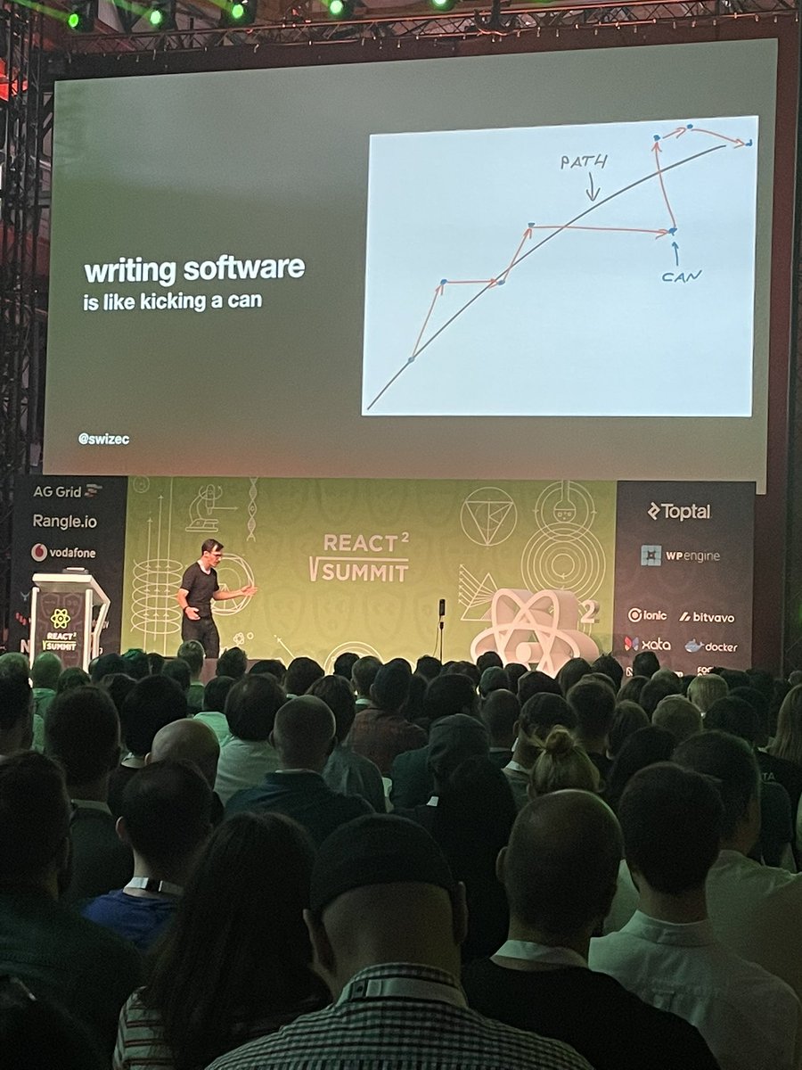 PricemoovEng's tweet photo. “Writing software is like kicking a can” - @Swizec. Breaking objectives down into small chunks always makes improving your project that much easier #ReactSummit #codingisfun #Agility https://t.co/4vgB9UfEHp