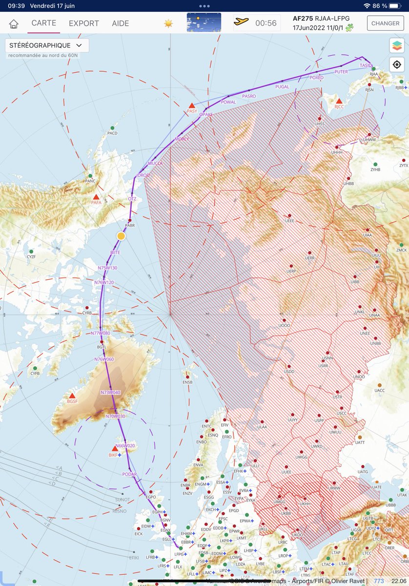 flyingeek's tweet photo. @athx38 Nouvelle carte stéréographique polaire pour ces vols dans #OFP2MAP https://t.co/zVlb0crgLt https://t.co/TRSEjwPP2e