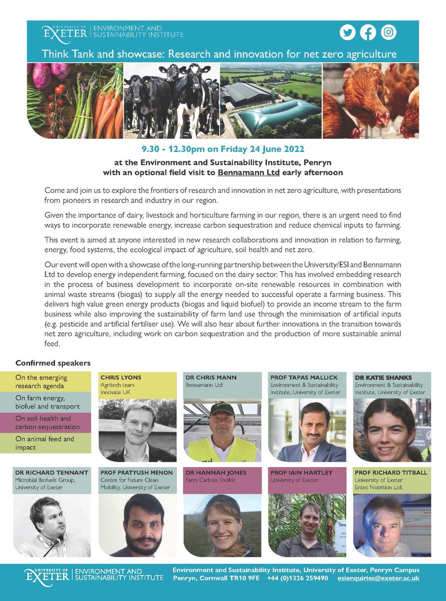 ⭐️Next week⭐️ Friday 24 June 2022 Explore the frontiers of research and innovation in #NetZero #agriculture. Sign up for this FREE event👇 eventbrite.co.uk/e/frontiers-in… #farming #energy #foodsystems #soilhealth @UofE_Solutions @UofE_Research @UniExeCornwall @UniofExeterNews