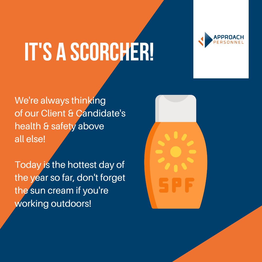 Its the hottest day of the year incase you hadn't noticed 😅

Stay safe out there and remember the suncream + stay hydrated if you're working outside! 

#heatwave #britishsummer #recruitment #constructionrecruitment #construction