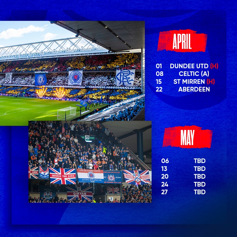 RangersFC's tweet photo. 📅 Our @spfl fixtures for 2022/23

All the info 👇