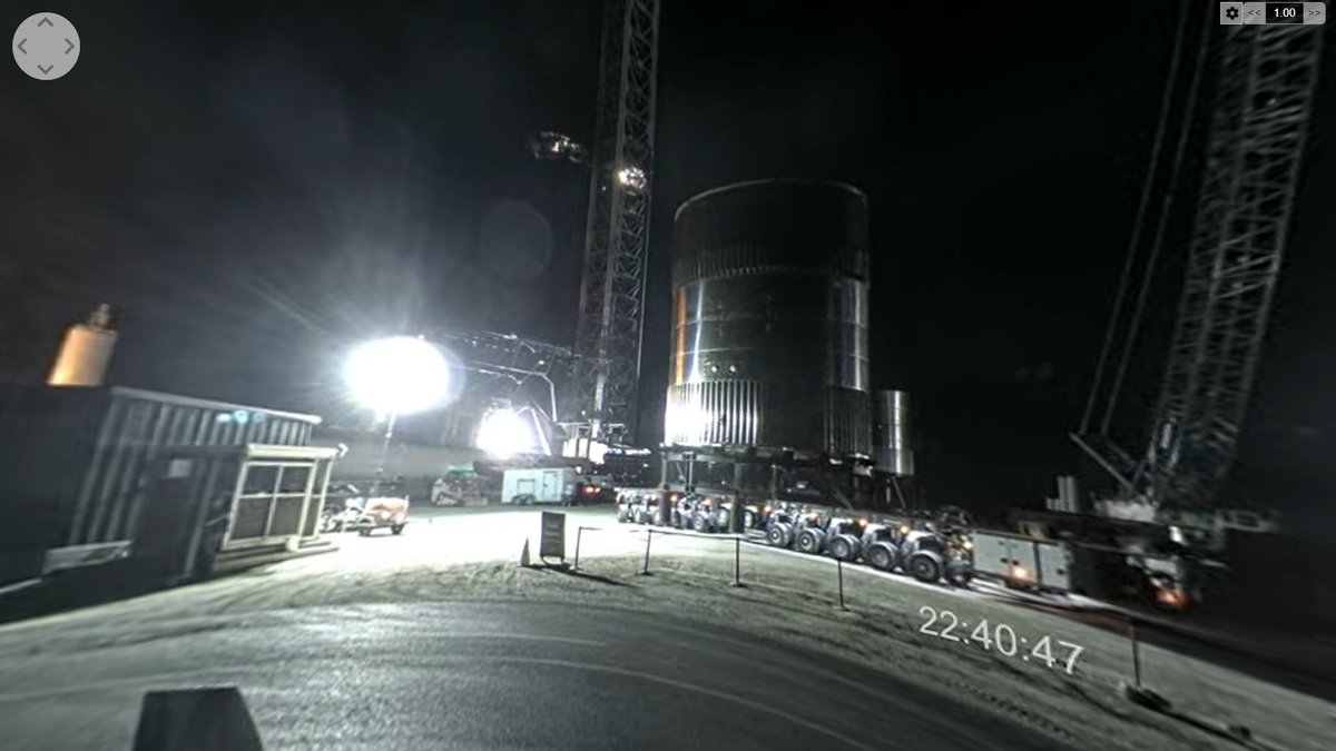 VickiCocks15's tweet photo. In the early hours of the morning UK time, #SpaceX moved another test tank down to the #LaunchComplex. We now have #Edome and this one...known as 7.1. Bad luck to all those who were optimistically expecting #Booster7 to come back and show off her #Raptor2s! https://t.co/RfqV2vzEp9