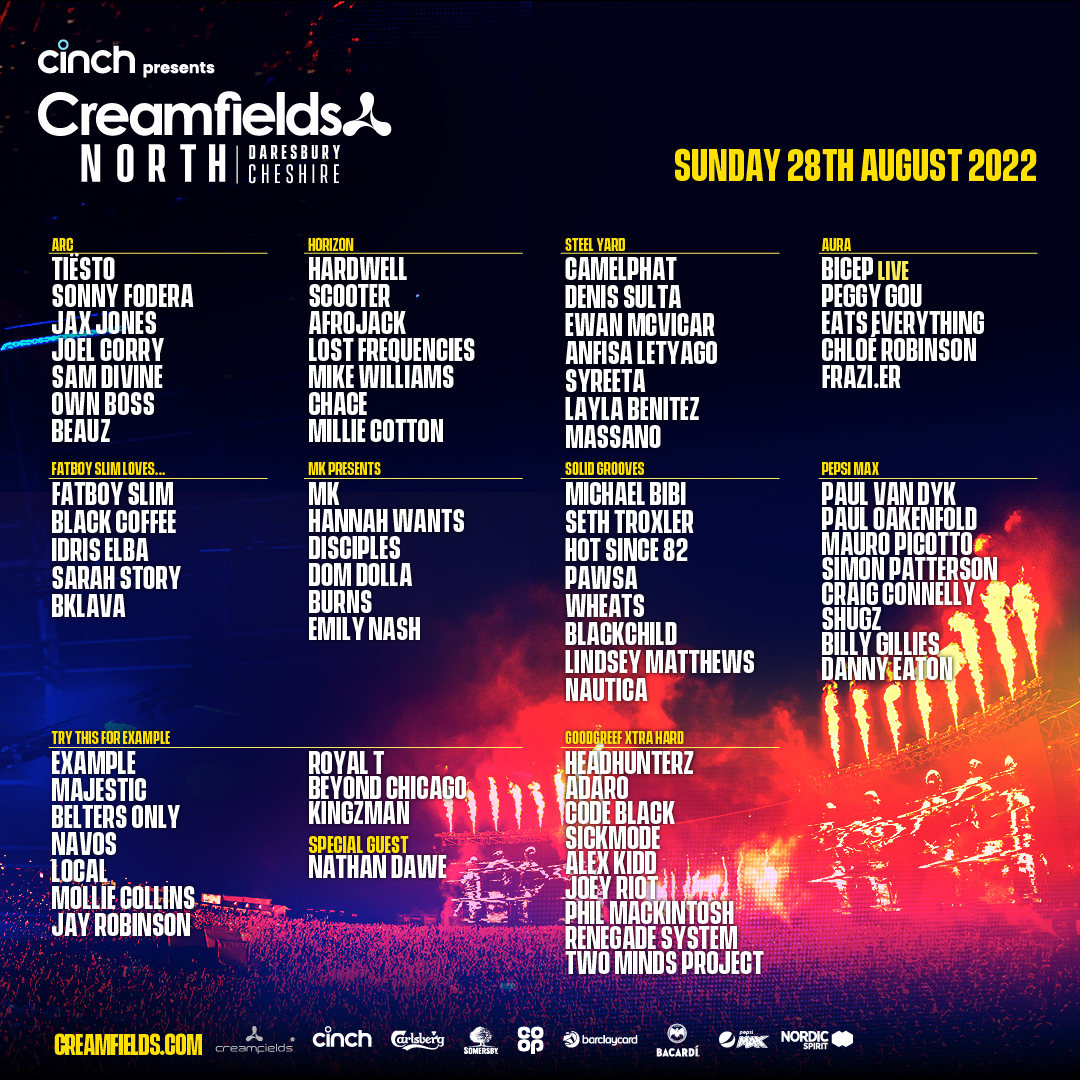 Creamfields lineup 2022