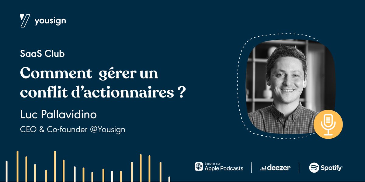 Yousignfr's tweet image. Comment gérer un conflit d'actionnaires ? ⚡️

Retrouvez @LucPallavidino dans le #podcast @SaaS_Club &amp;amp; découvrez ses conseils pour :

🔥  Passer d’un modèle de vente complexe à transactionnel
🔥  Poser les bonnes questions avant de s’associer
🔥 et ➕
 
 👉 bit.ly/3mneQBs