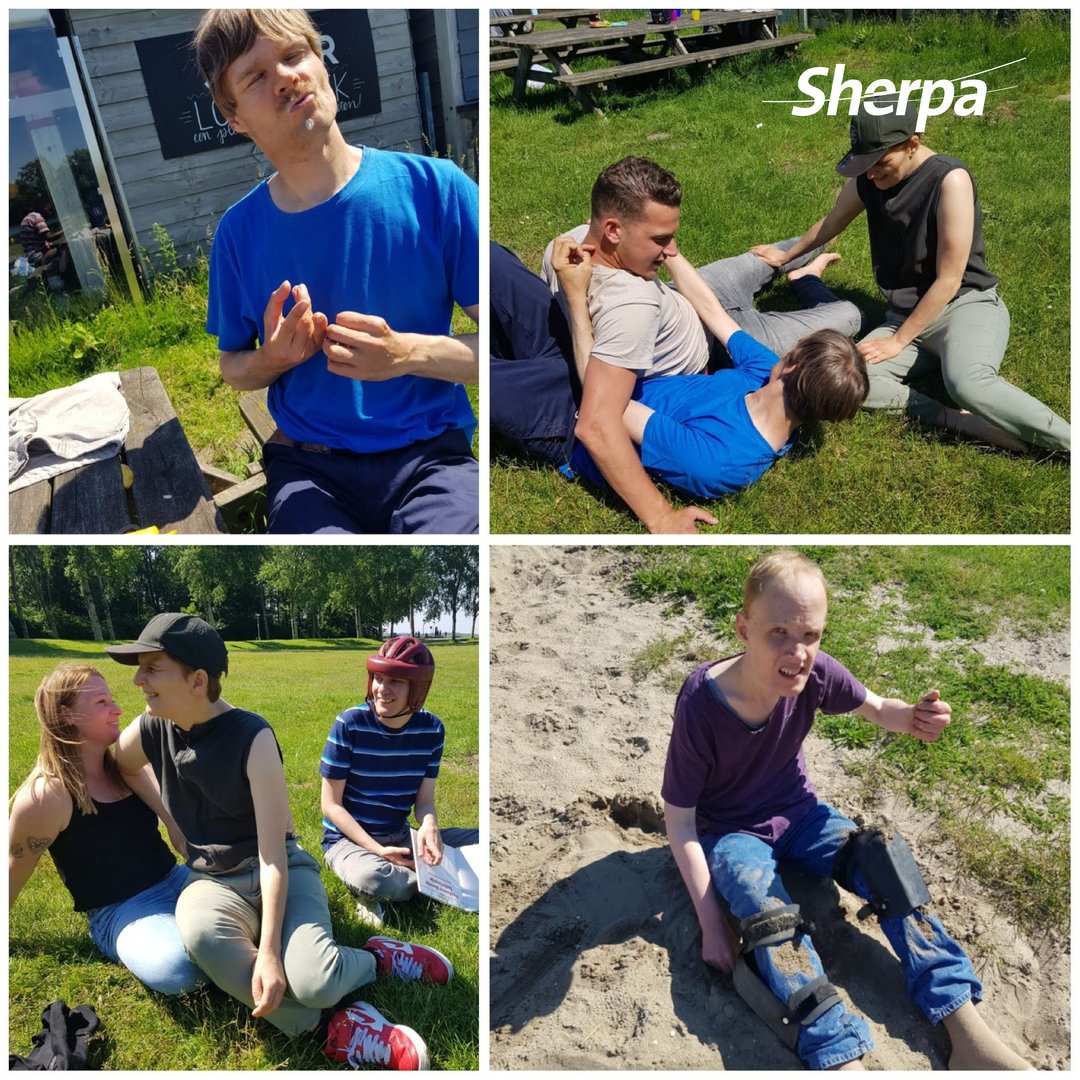 SherpaZorg's tweet photo. Een dagje strand met Flinders, een dagbestedingsgroep van de IJssel. Lekker met de voetjes in het water en zand tussen de tenen. De patatjes, getrakteerd door strandbrasserie De Jutter, maakte het feest compleet. #dejutteralmere #uitjes #sherpa #sherpazorg #dejutter https://t.co/wVCfB5Rk5s