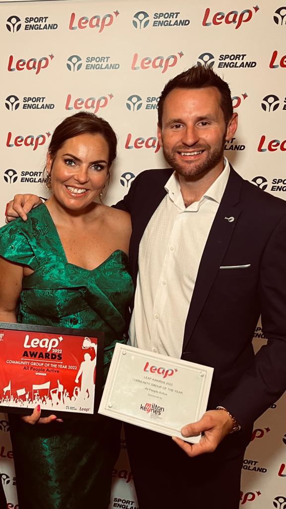AllPeopleActive's tweet photo. What a great evening celebrating winning Community Group of the Year at the @Leap_BMK Awards! Huge thanks to @Leap_BMK for supporting us over the years! Let's Go! #APAWay #RemovingBarriers #MKMovers #ActiveHealthyHappy #MiltonKeynes #GetUpGetOutGetActive https://t.co/tcCQiCSf01