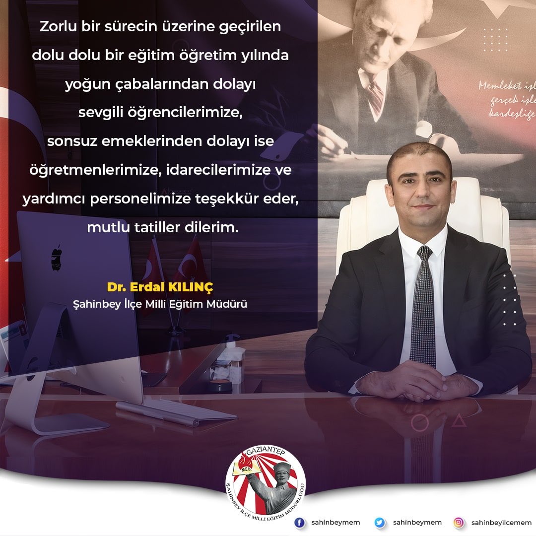 Karne sevinci yaşayan tüm öğrencilerimizi tebrik eder, öğrencilerimizin eğitimi için özveriyle çalışan tüm öğretmen ve personelimize teşekkür ederim. 
💐💐💐