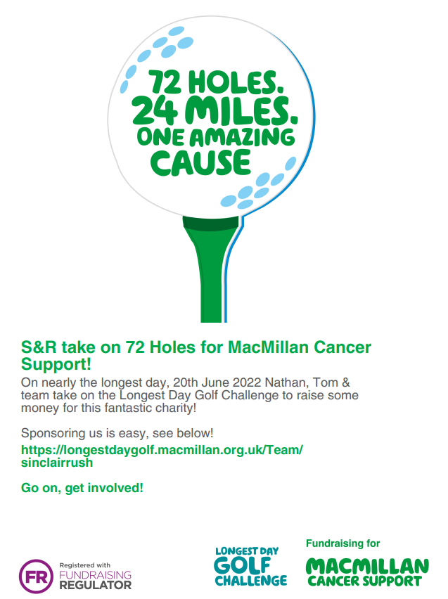 SinclairRushLtd's tweet photo. THREE DAYS TO GO! Monday is the day the #longestdaygolfchallenge takes place. 
Who has yet to donate to this wonderful charity?  @macmillancancer ??
To donate: https://t.co/aVKAWAQcjT
#srcommunity #cancersupport #donationsplease #macmillan #macmillancancersupport #ukmanufacturer https://t.co/IIlWfLYDLy