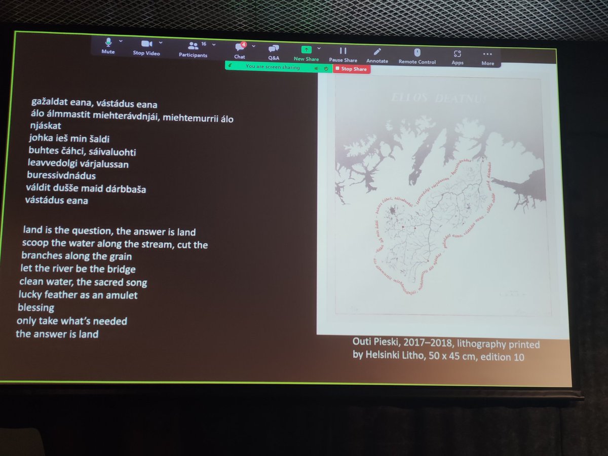 She reveals how Ellos Deatnu! contests the disappearance of salmon from the Deatnu River, and how the Moratorium Office and Rájácummá advance the Sámi tenet of 'agreeable life' and the livingness of water as ancestor.