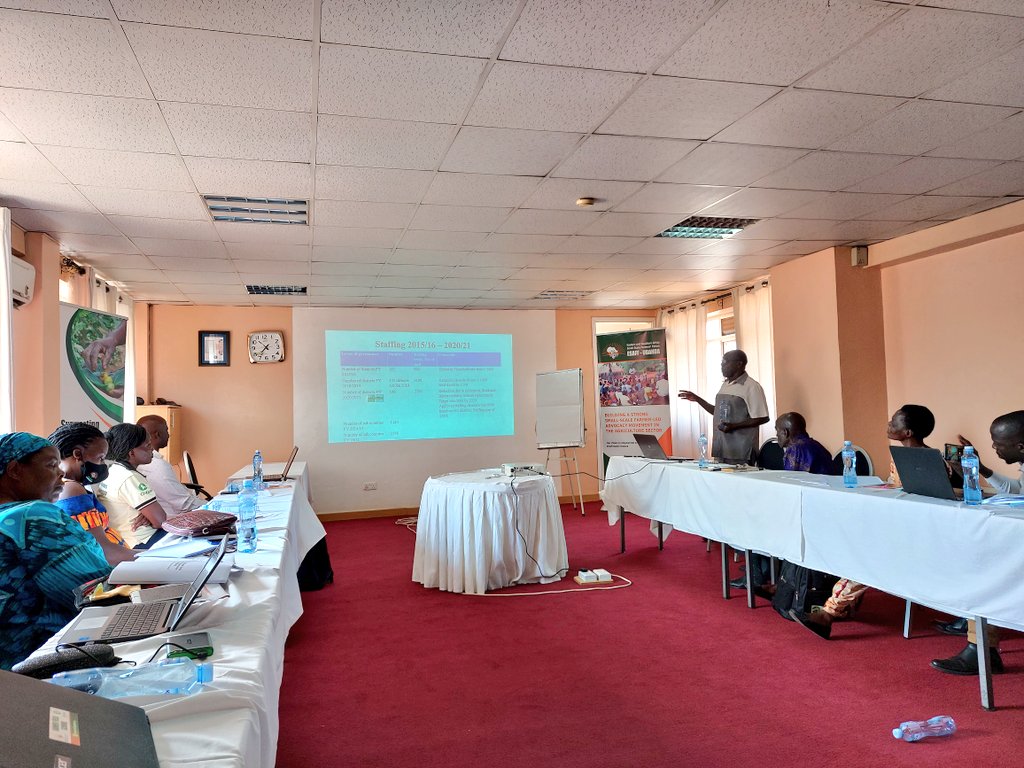 ESAFFUG's tweet photo. Small-scale farmers are calling for the need to transform extension and advisory services to promote agroecology in the new NAES. 

We are presenting proposals into the National Agricultural Extension Strategy (NAES) 2021/22 - 2025/26 in Kampala being developed by @MAAIF_Uganda. https://t.co/kLAJVyBcXE