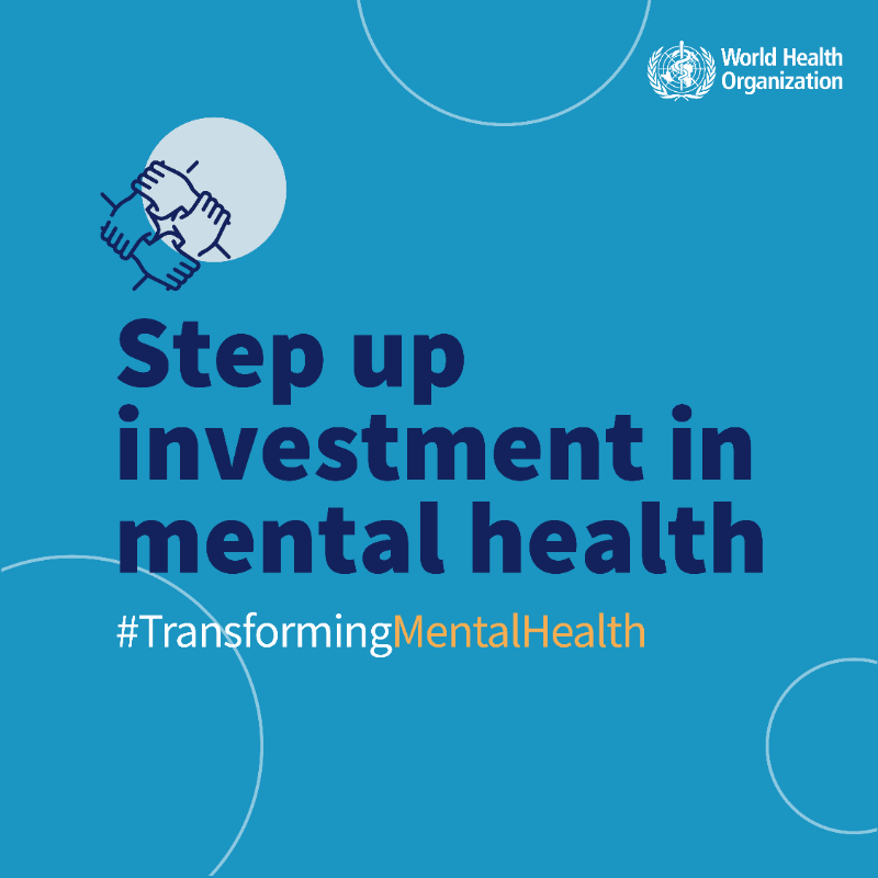 WHO's tweet photo. WHO calls on all stakeholders to work together to deepen the value and commitment given to #MentalHealth, reshape the environments that influence mental health and strengthen the systems that care for people’s mental health: WHO #WorldMentalHealthReport https://t.co/J856BrylBB