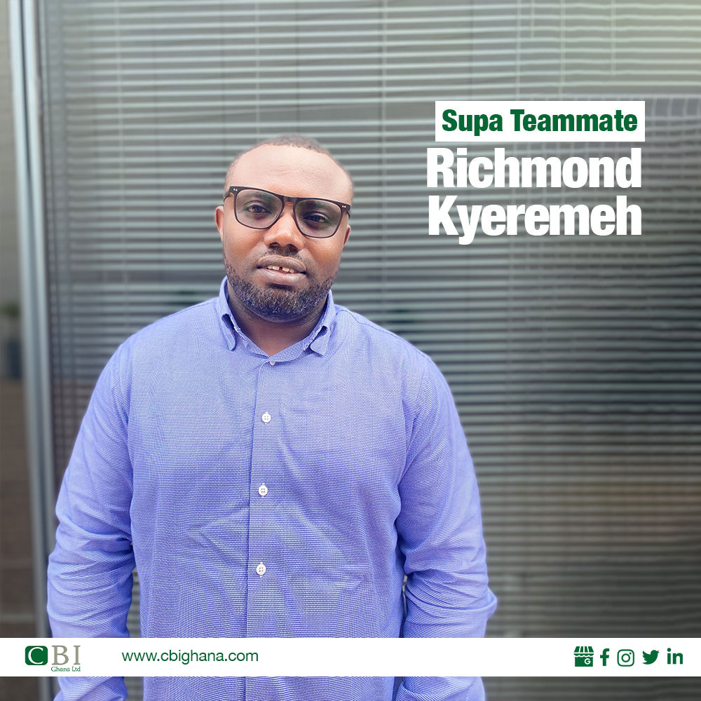 cbighana's tweet photo. Our people are among our greatest assets. Meet Supa Sales Rep, Richmond Kyeremeh. He's been driving CBI Ghana's sales to professional builders since 2018. We give him a ton of pressure but we also appreciate his fighting spirit and enthusiasm.
#cbighana #supateam #dreambuilder https://t.co/R5DOz6VYch