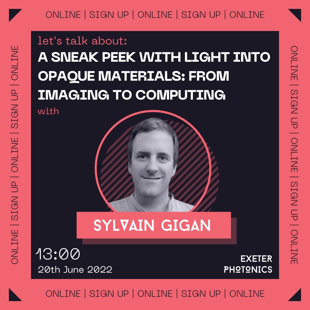 There is still time to sign up for our next talk, so don't miss out! Sylvain Gigan will be joining us on Monday at 13:00. You can view the full abstract and register for free here: us02web.zoom.us/meeting/regist… <a href="/SPIEtweets/">SPIE</a> <a href="/OpticaWorldwide/">Optica</a> <a href="/MPS_Photonics/">Max Planck School of Photonics</a>