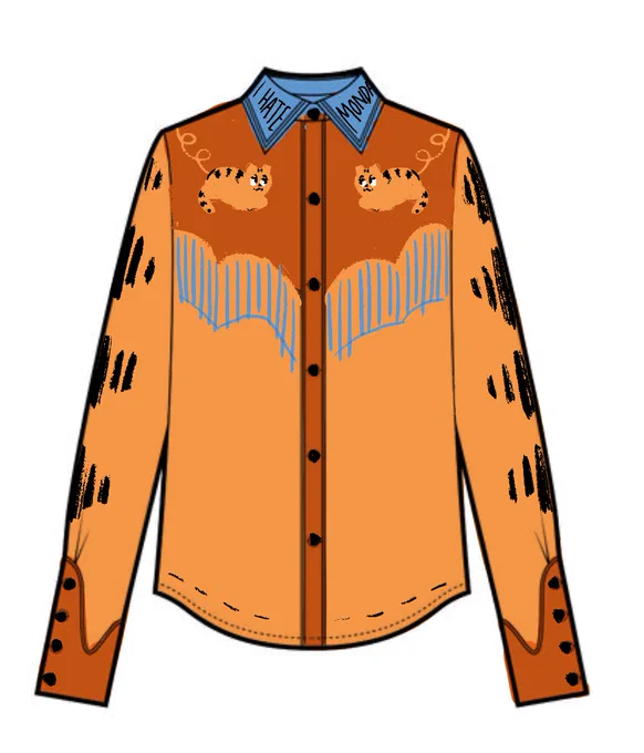 this was my ridiculous cowboy shirt idea from last time but idk if this is like,, practically wearable 