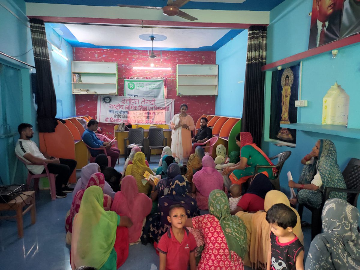 OxfamIndia's tweet photo. . @OxfamIndia &amp; Dattopant Thengadi National Board for Workers Education and Development (DTNBWED) organised two-day program for informing Dalit women about various labor welfare &amp; social security schemes by govt in Meerut district. Key officials from district admin were present. https://t.co/dKJr5g6mZV