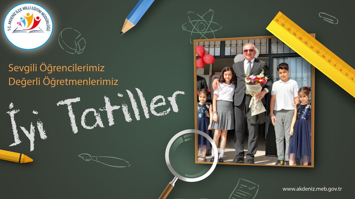 AkdenizilceMem's tweet photo. Sevgili Öğrencilerimiz, Kıymetli Öğretmenlerimiz!
İyi Tatiller
@tcmeb  @ahpehlivan53 @muhittinpamuk @AdemKoca46 @AdemSimsek33 @MersinMEM https://t.co/mjxK6SvpUN