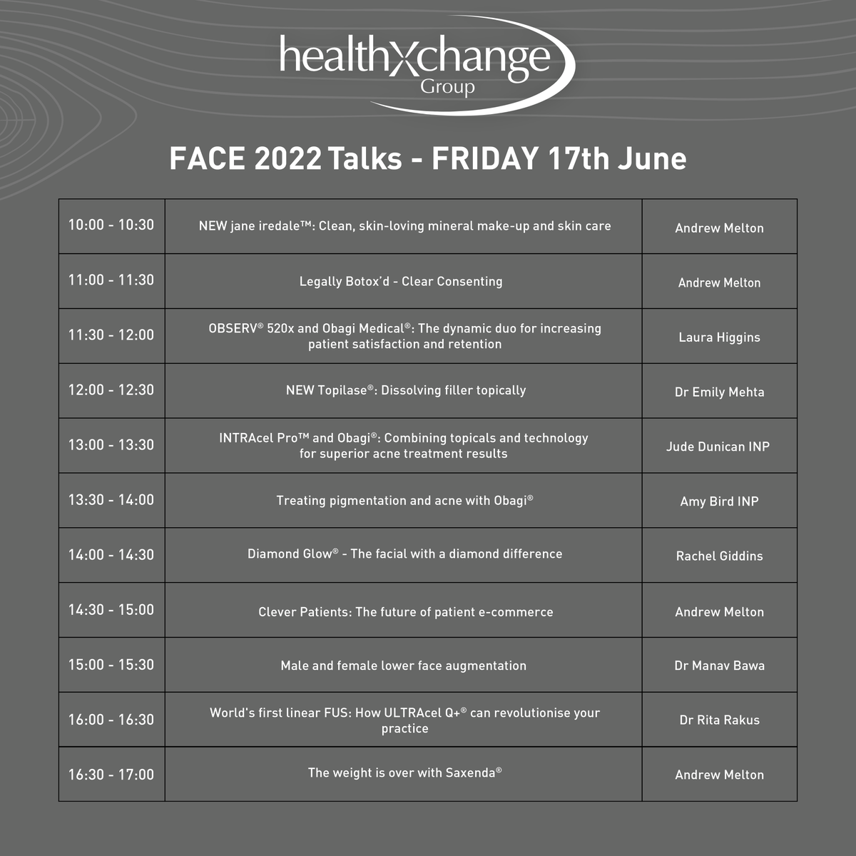 HealthxchangeUK's tweet photo. It's Day 1 at FACE ⭐
Join us at the Intercontinental O2 for a full day of excellent speakers on stand F2!
Here's what we have lined up for you! 👀

#Faceconference https://t.co/sV4KCIdNlK