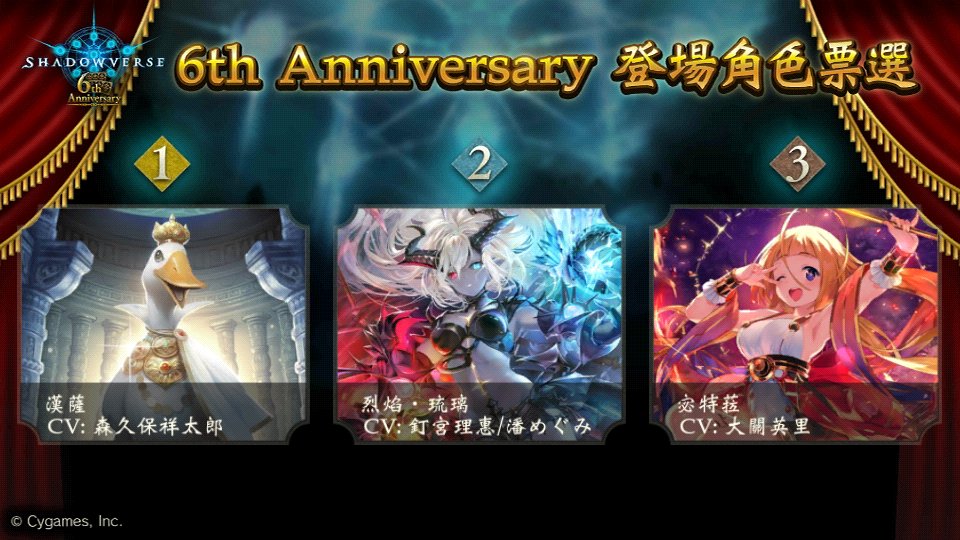 asf09175628's tweet photo. ���於「Shadowverse」6th Anniversary 登場角色票選中投票給下列角色！
人氣票選將舉辦至6月28日為止！

#Shadowverse
#Shadowverse_6週年
#Shadowverse_人氣票選
#登場角色票選 https://t.co/I5sYOQqboN