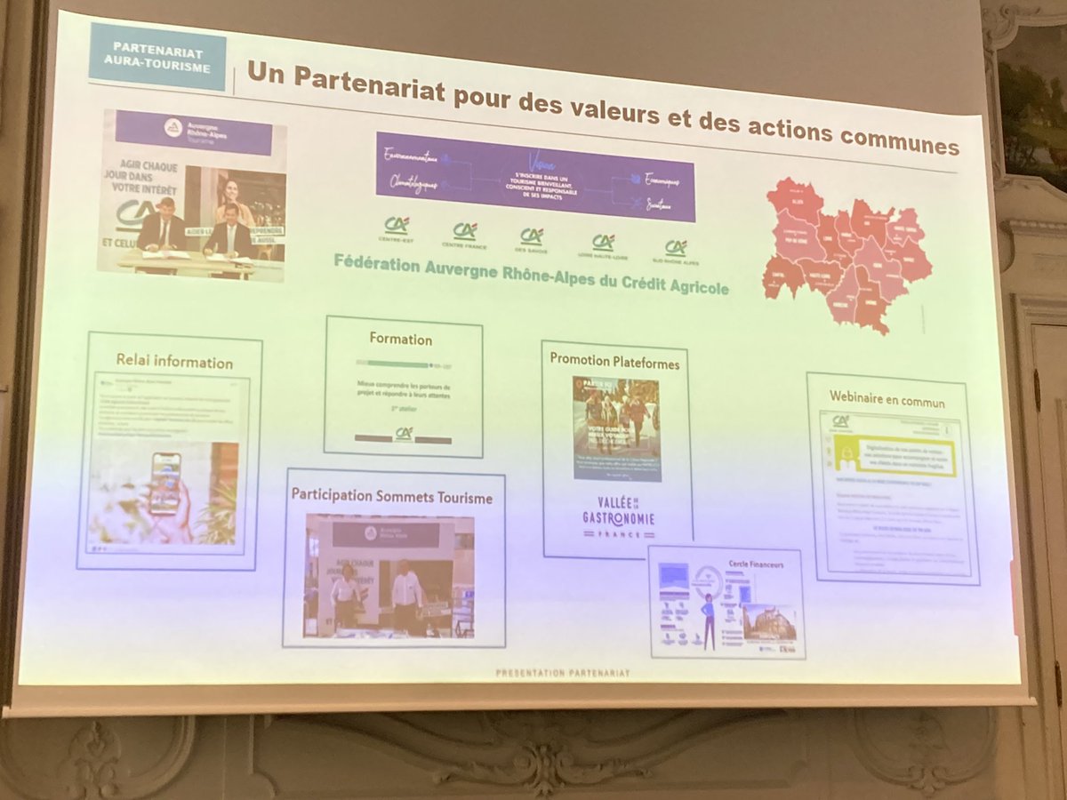La Banque du Tourisme <a href="/ca_centrest/">Crédit Agricole Centre-est</a> heureuse d’accueillir l’AG de Auvergne-Rhône-Alpes-Tourisme au Carré Bellecour dans le cadre de leur partenariat. Partage de valeurs et actions communes pour le développement et la visibilité des professionnels du tourisme sur le territoire!