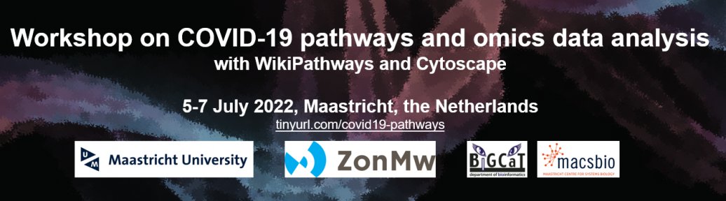 Martina Kutmon (@mkutmon) on Twitter photo Want to learn about COVID-19 pathway curation and pathway/network analysis?
There are a few last spots available in our COVID-19 pathway and omics data analysis workshop on 5-7 July in Maastricht.
<a href="/bigcat_UM/">BiGCaT Maastricht</a> <a href="/MaCSBio/">MaCSBio</a> <a href="/MaastrichtU/">Maastricht University</a> <a href="/ZonMw/">ZonMw</a>
maastrichtuniversity.nl/events/worksho… Want to learn about COVID-19 pathway curation and pathway/network analysis?
There are a few last spots available in our COVID-19 pathway and omics data analysis workshop on 5-7 July in Maastricht.
<a href="/bigcat_UM/">BiGCaT Maastricht</a> <a href="/MaCSBio/">MaCSBio</a> <a href="/MaastrichtU/">Maastricht University</a> <a href="/ZonMw/">ZonMw</a>
maastrichtuniversity.nl/events/worksho…